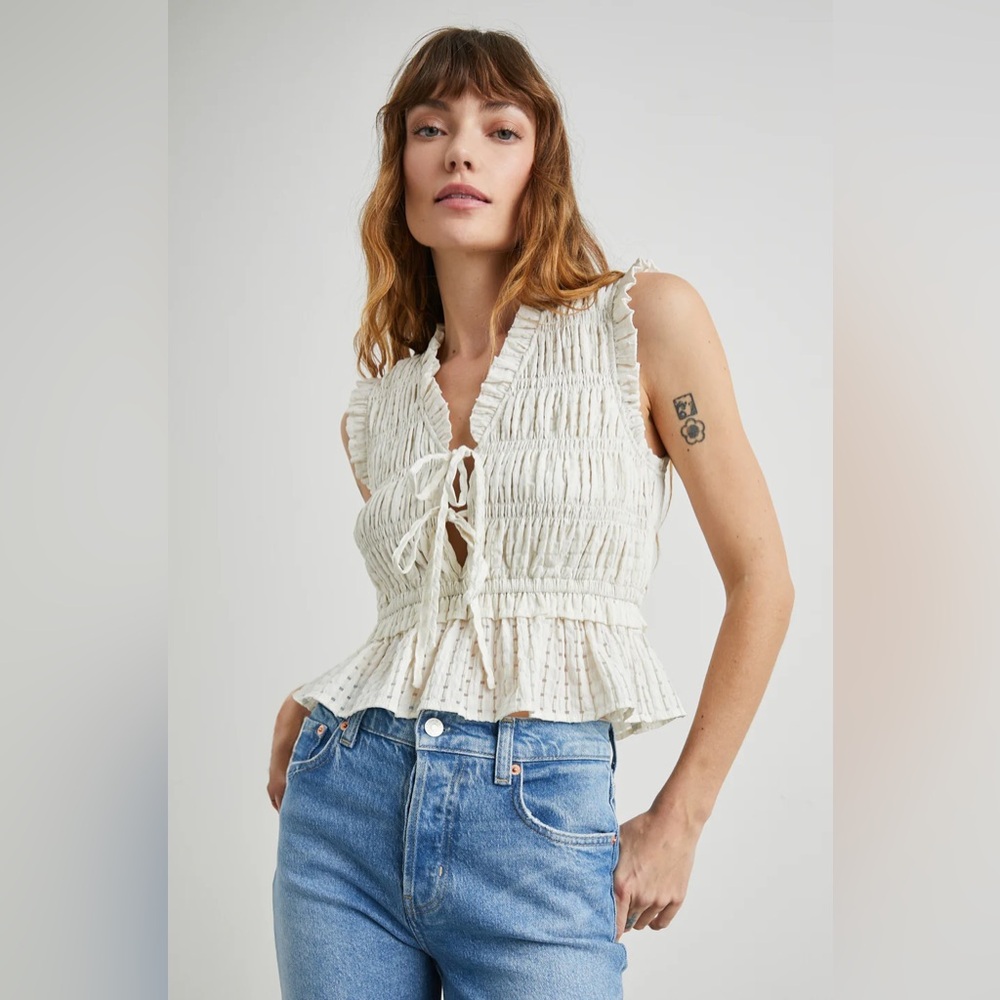 Rails Martine Top Ivory Seersucker BNWT | Size XS